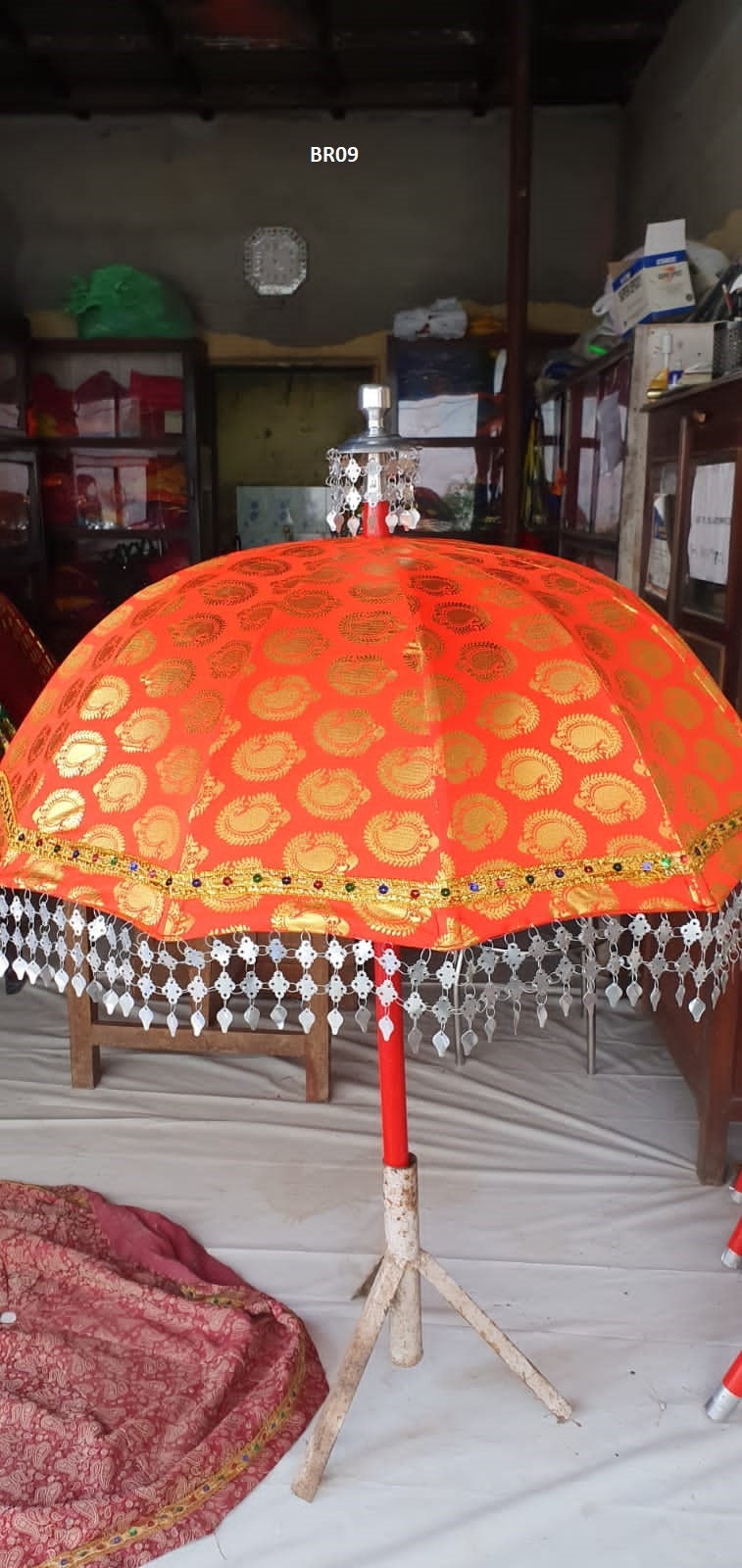 Muthukuda Decorative Umbrella, Brocade Material/Kerala Temple/Church Decorative Umbrella/ Kerala Umbrella