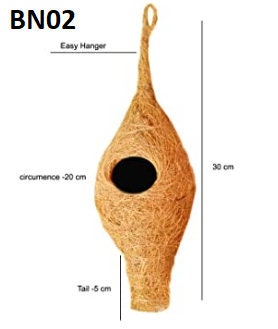 Bird safe Organic Bird Nest for birds -Strong Bird House, Hanging, Wall Mounting, Tree Mounting, Free Standing