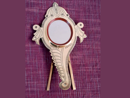 Aaranmula Kannadi / Metal Mirror Aranmula / World famous Handmade /Traditional Conch Model, Shanku design, Divine mirror with Hologram stamp