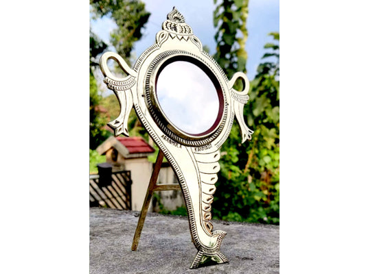 Original Aranmula Mirror/Aaranmula Kannadi Handmade / Metal Mirror Aranmula / Traditional Conch Model, Shanku design, Home decor, Divine