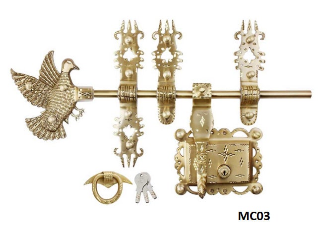 Kerala Brass Manichithrathazhu, Traditional Door Lock, Sliding Door Bolt, House warming gift