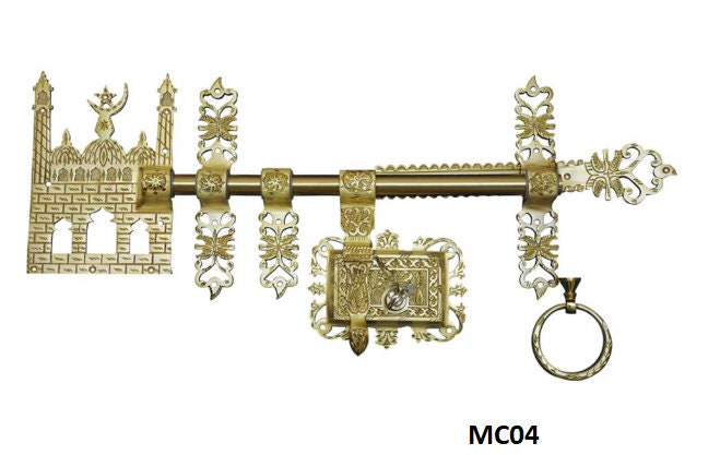 Kerala Brass Manichithrathazhu, Traditional Door Lock, Sliding Door Bolt, House warming gift