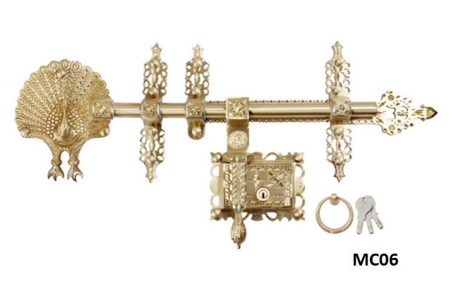 Kerala Brass Manichithrathazhu, Traditional Door Lock, Sliding Door Bolt, House warming gift