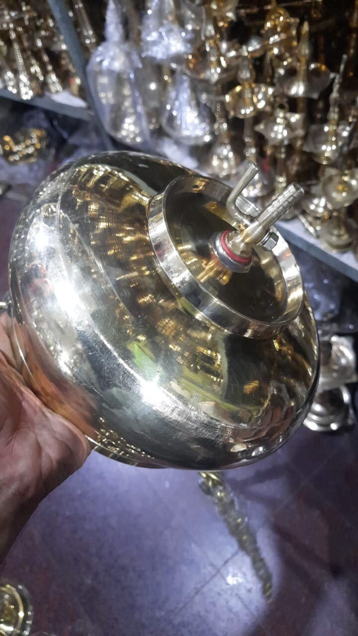 Kerala Dhara Vessel, shirodhara Brass pot  with brass chain valve and nozzle,Panchakarma Pot,oil therapy,Dhara Patra for Ayurvedic Hospitals