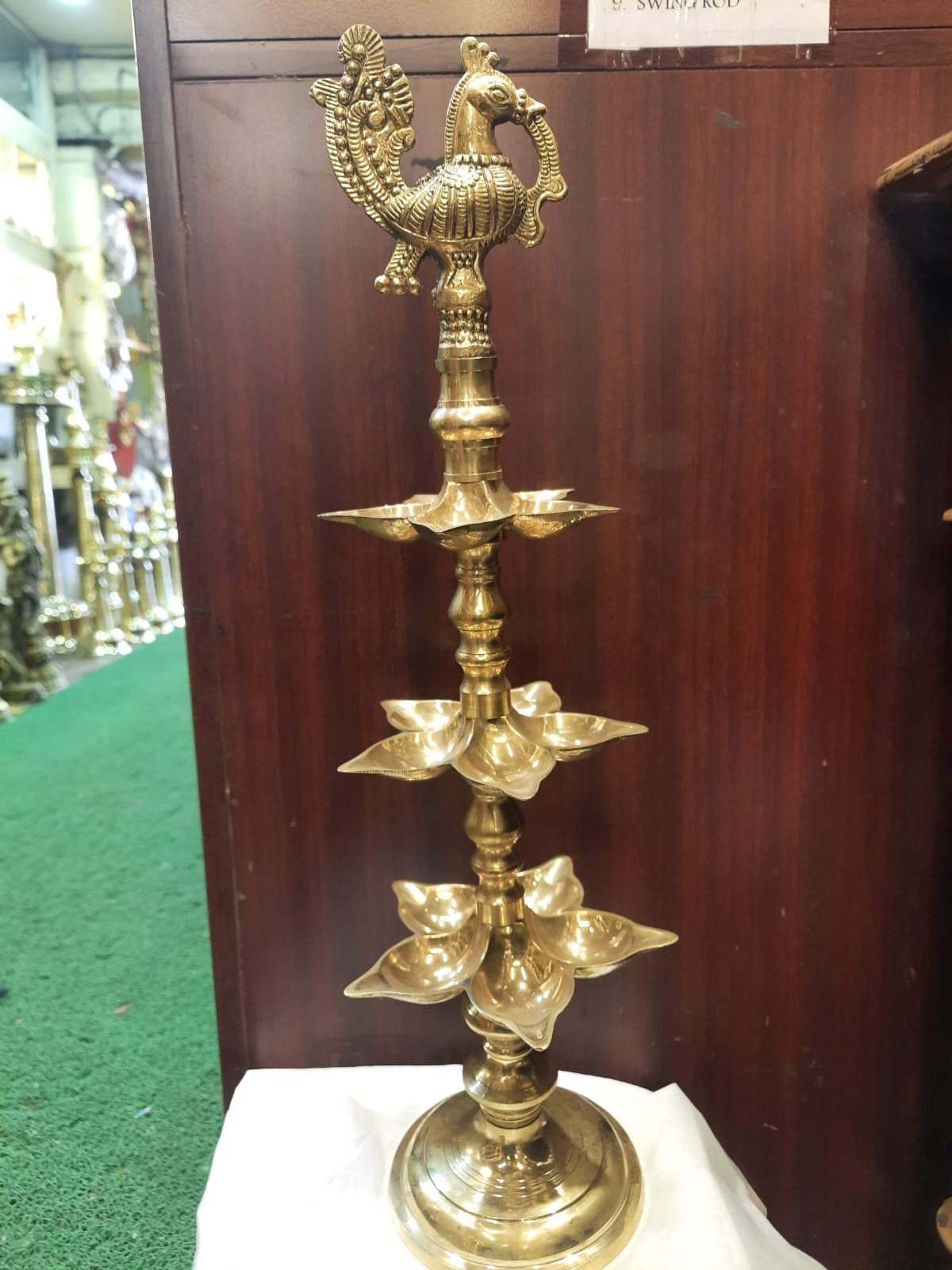 Fancy Brass Peacock Lamp, Kerala Traditional Brass Lamp, Show case item, kerala Tamilnadu traditional