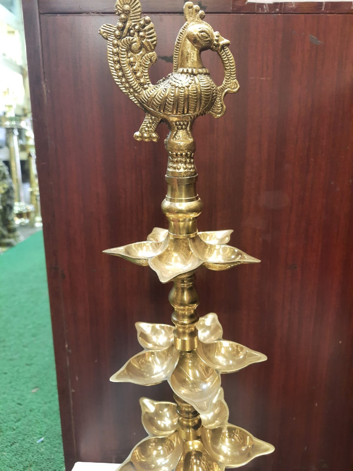 Fancy Brass Peacock Lamp, Kerala Traditional Brass Lamp, Show case item, kerala Tamilnadu traditional