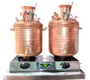 Vintage Hammered Gas Fired Copper Samovar/Boiler, Tea Maker for Caters, Restaurant,  Handmade Samovar Solid Pure Copper, Tea Maker Set