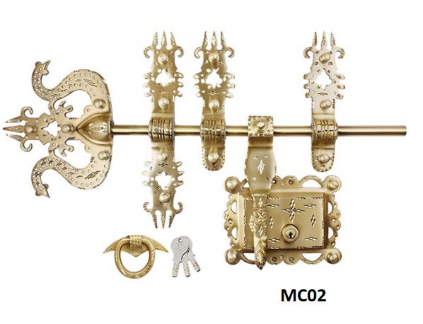 Kerala Brass Manichithrathazhu, Traditional Door Lock, Sliding Door Bolt, House warming gift