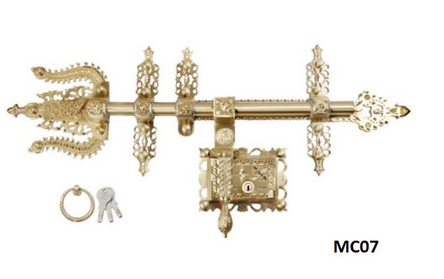 Kerala Brass Manichithrathazhu, Traditional Door Lock, Sliding Door Bolt, House warming gift