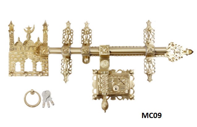 Kerala Brass Manichithrathazhu, Traditional Door Lock, Sliding Door Bolt, House warming gift