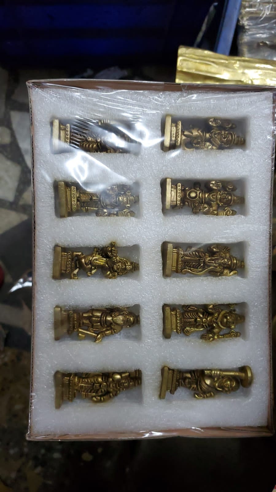 Brass Dashavatara set,Dasavatharam of Lord Vishnu Statues, Avatars Idol Murti for Mandir Puja Temple 3 Inches,Home Décor