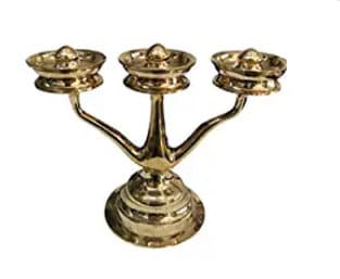 Kavara  Vilakku/ Kerala Traditional Bronze Oil  Lamp/Three Branch  Oil Lamp/ Sastha vilakku/kerala Tamilnadu traditional, Decorative piece