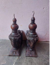 Wooden Hand Carved Wall Bracket Pair, Wall Bracket Corbel Pair Lamp Hanging Hook Door Entrance of House, Wall Decor