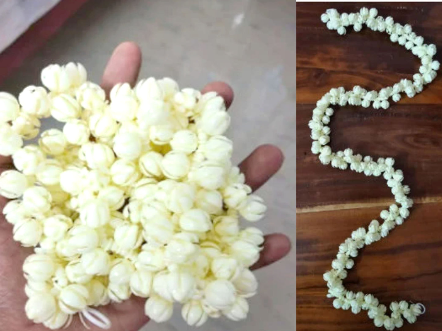 Artificial Jasmine Flower Garland, Mullapoov Maala for Idols, Photo frames, Onam Celebrations, Dance competitions, Wedding, Home décor 75 cm