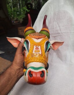 Wooden bull head, Wall hanging, Home Decor, Sculpture Indian Home Decor, Animal Head wall decor