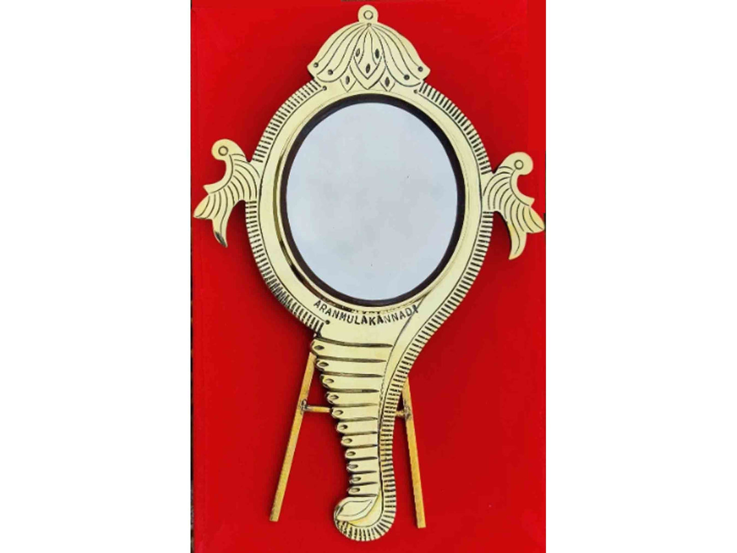 Aranmula Mirror, Original Aaranmula Kannadi Handmade, Conch with back stand large old model, Home decor,  Metal mirror, Divine with Hologram