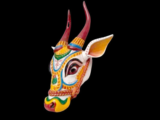 Wooden bull head, Wall hanging, Home Decor, Sculpture Indian Home Decor, Animal Head wall decor