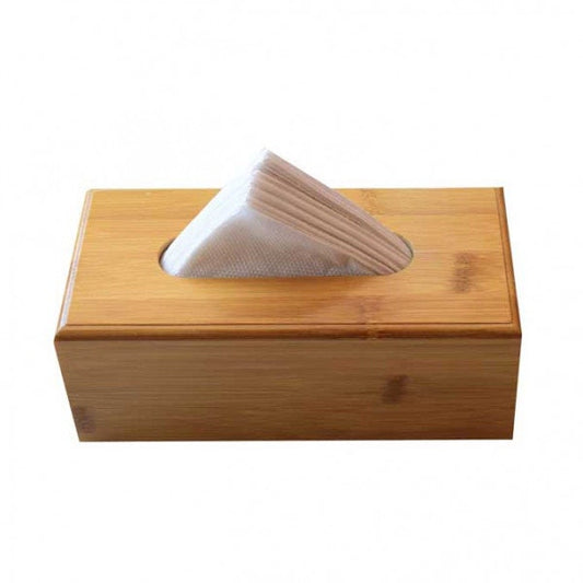 Natural  Bamboo Wooden Tissue Paper Holder Box, Rectangular, 22.5 x 11.5 x 8 cm