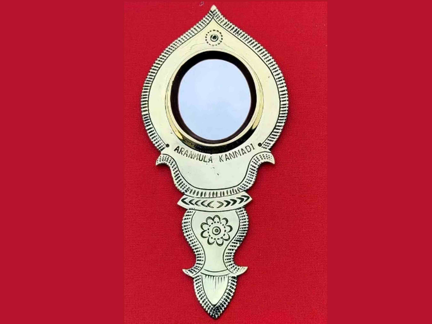 Original Aranmula metal mirror with hologram,Handmade  Aaranmula Kannadi ,Divine holy Surface mirror, Ashtamangalya Valkkannadi Oval shape