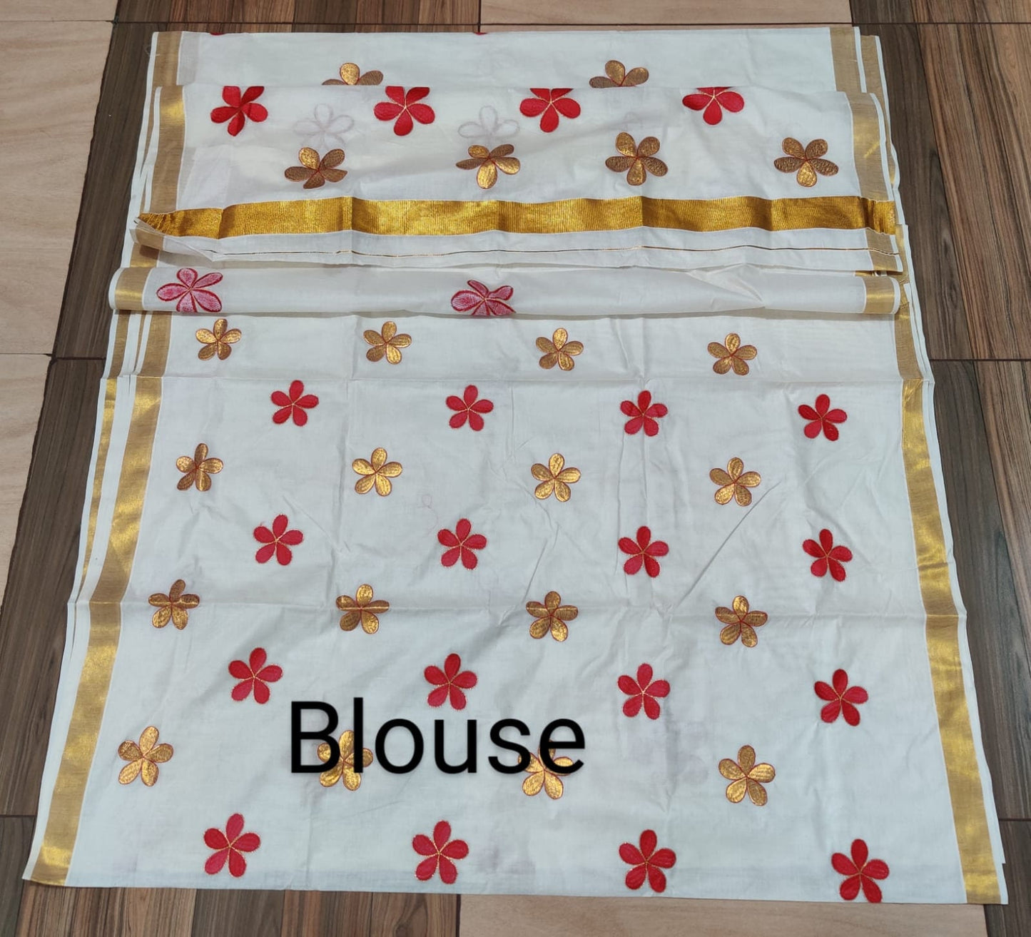 Kerala  cotton flower saree 6.25 mtr, Kerala Saree, Vishu saree ,Onam Saree / Handmade designs, Pooja