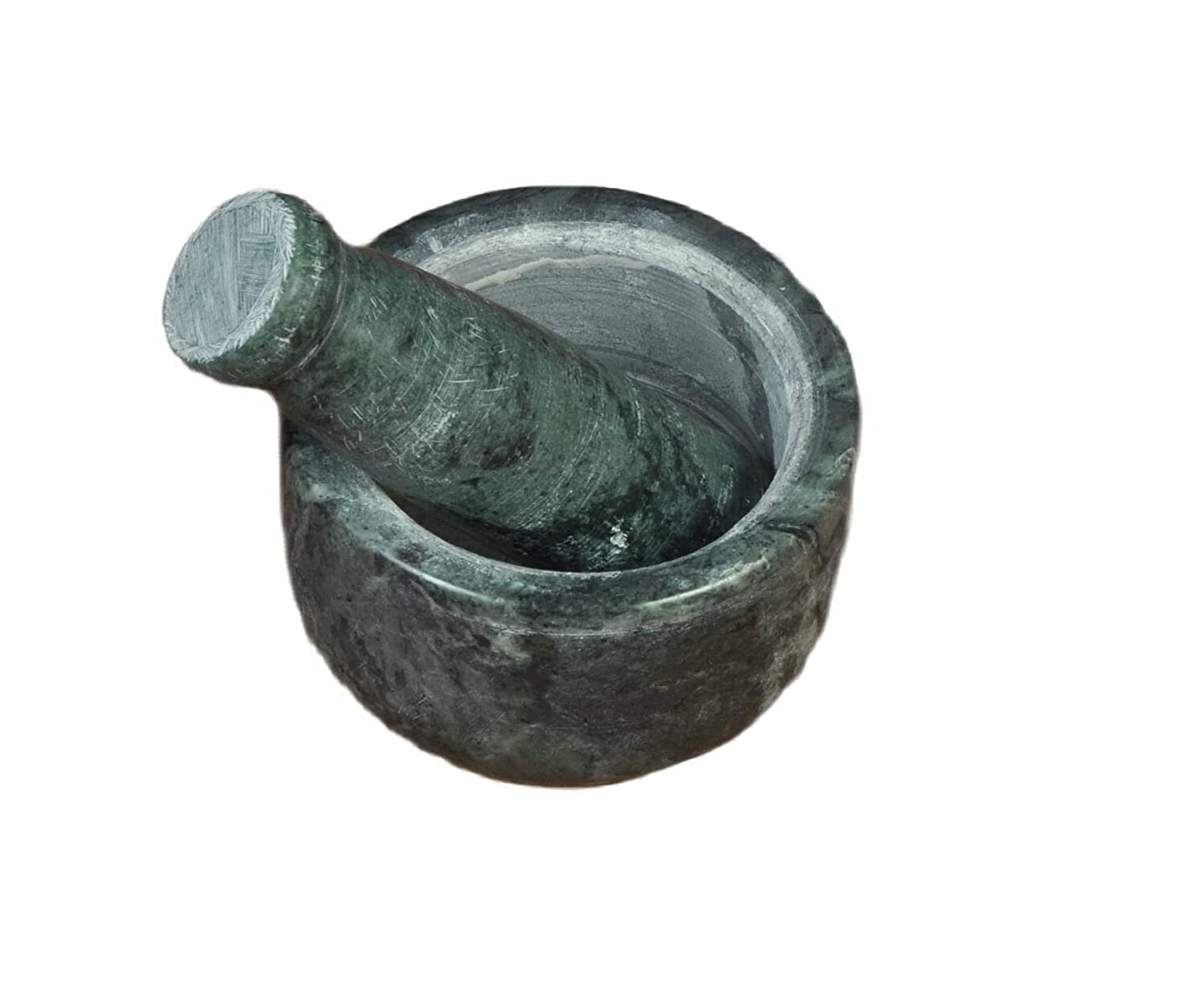 okhali and masher, motor and pestle, Green Marble Mortar and Pestle Sets Ayurvedic medicine crusher bowl ceramic porcelain masher for Home.