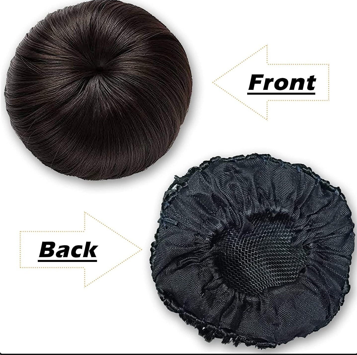 Mogra Scented Rubber Band Gajra Hair Accessories for Women Girls, Women&#39;s and Girl&#39;s Synthetic Hair Bun Plan Juda Hair Extension Brown