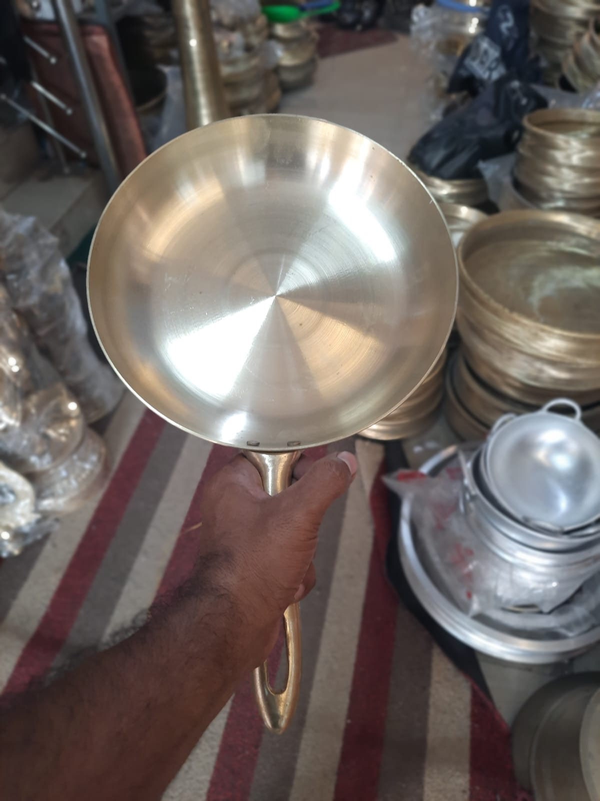 Bronze Saute Pan ,Cooking pan, Frying Pan, Skillet , Kansa Kitchen Utensils Bronze  Kitchen Utensil, Indian traditional cookware,