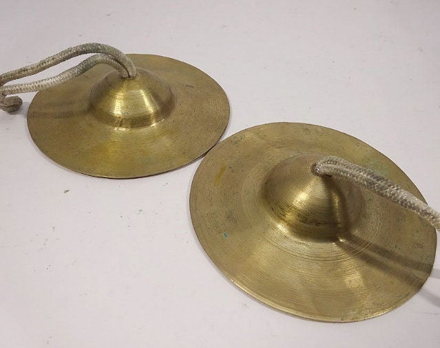 Bell Metal made Pair Of Manjira ,Ilathalam, iskcon kirtan kartal ,indian Religious Pooja Ceremony Music Instrument