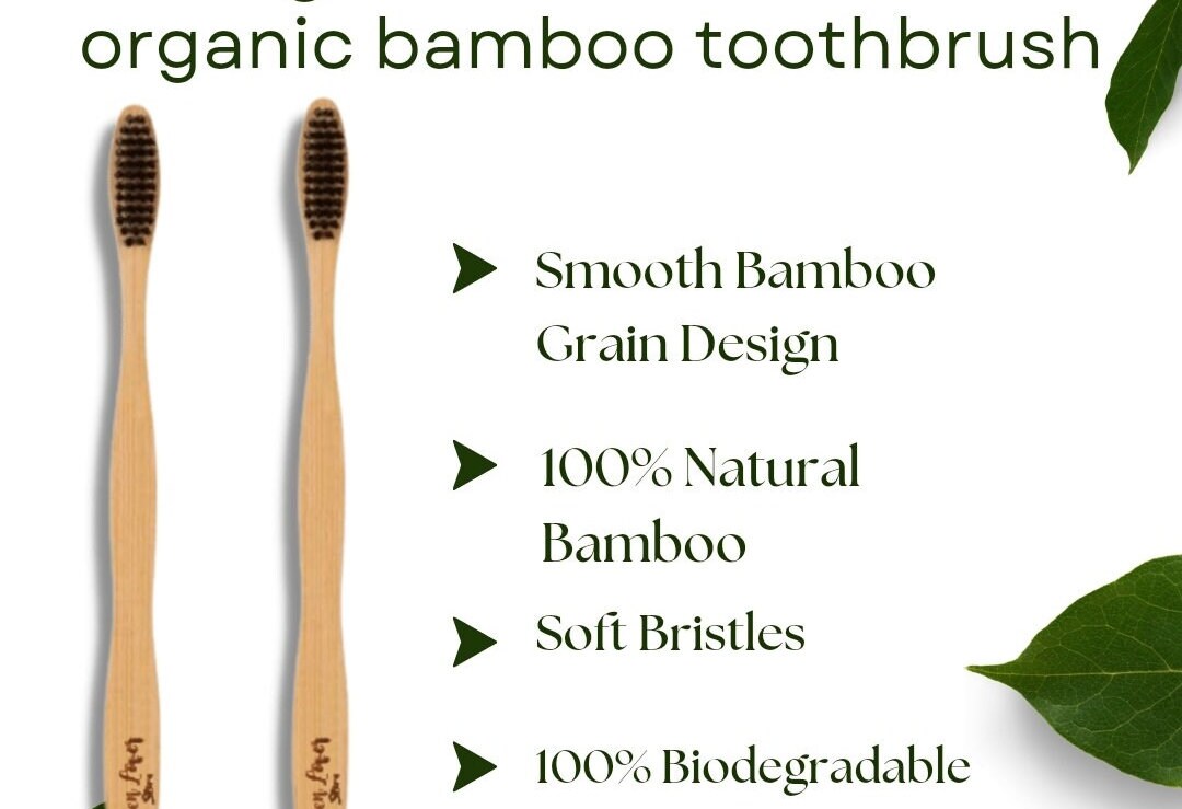 Bamboo Toothbrush Natural Handmade Organic Bamboo Toothbrush Pack Of 2,4,6, Biodegradable Zero Waste