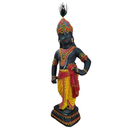 Lord Sree Krishna Idol in Fibre, Krishna Murti, Home Decor, Vishu, Onam, Vintage Style Wall Decor, Height 86 CM