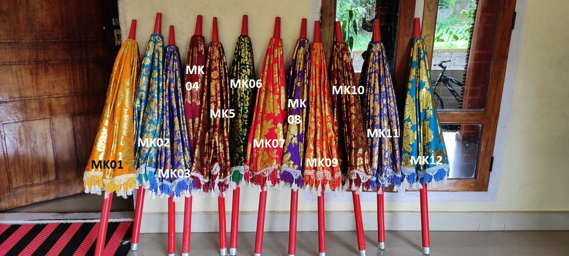 Muthukuda Decorative Umbrella, Brocade Material/Kerala Temple/Church Decorative Umbrella/ Kerala Umbrella