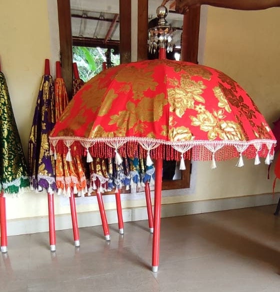 Muthukuda Decorative Umbrella, Brocade Material/Kerala Temple/Church Decorative Umbrella/ Kerala Umbrella