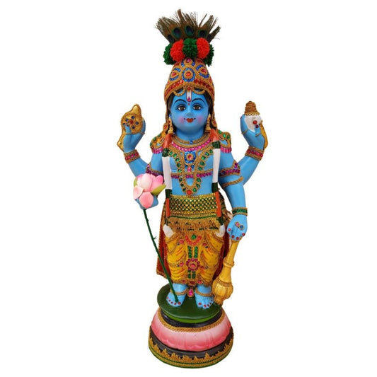 Guruvayoorappan Idol in Fibre ,Lord Vishnu with 4 hands, Vishu,Divine idol for pooja room , Kerala Traditional Home Decor