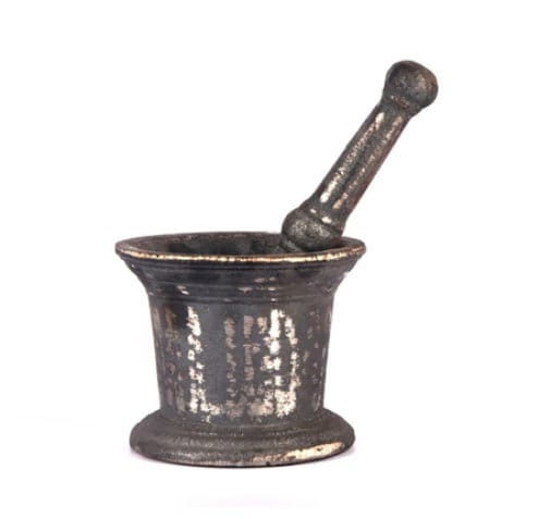 Pure Cast Iron Mortar Pestle Set, Mashing Herbs,Silbatta ,Spice, Medicine Grinder Masher, Okhli ,Musal ,Khalbatta  Ideal for Hand Grinder