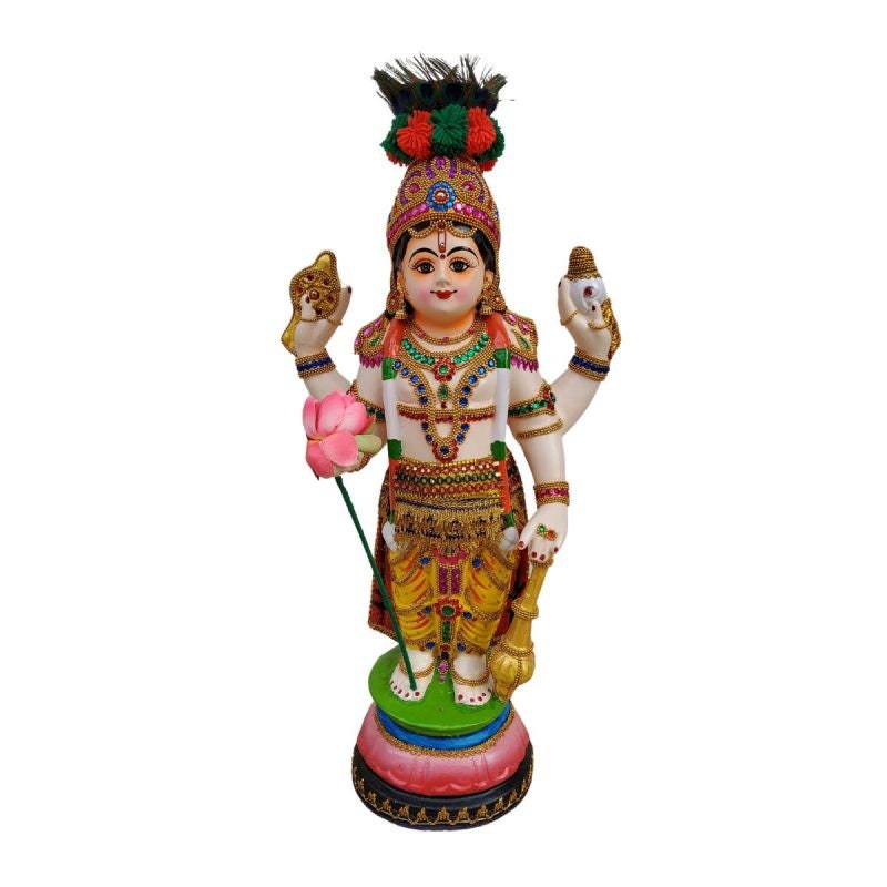 Guruvayoorappan Idol in Fibre ,Lord Vishnu with 4 hands, Vishu,Divine idol for pooja room , Kerala Traditional Home Decor