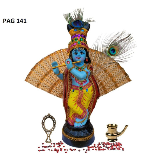 SreeKrishna  Idol in Fibre Height - 40 CM  with Vishukkani gift , Krishna Murti ,Home Decor, Vishu,Onam, Vintage Style Wall Decor