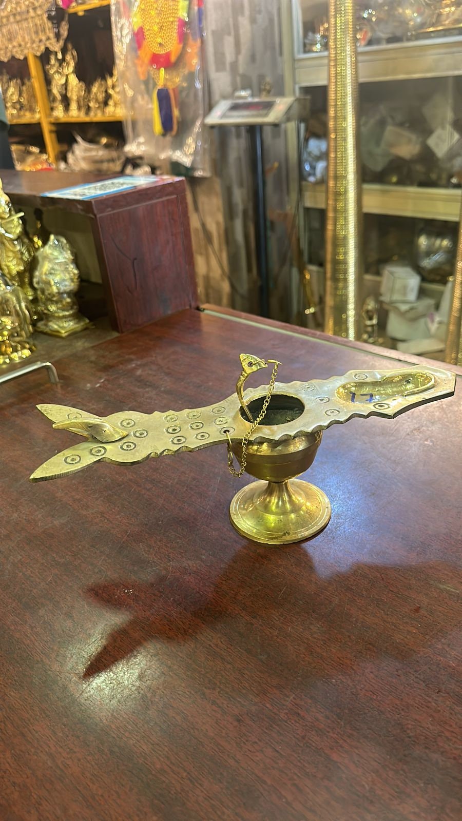 Kerala Changalavatta  Lamp, Astamangala Vilakku, Traditional Bronze Oil Lamp,