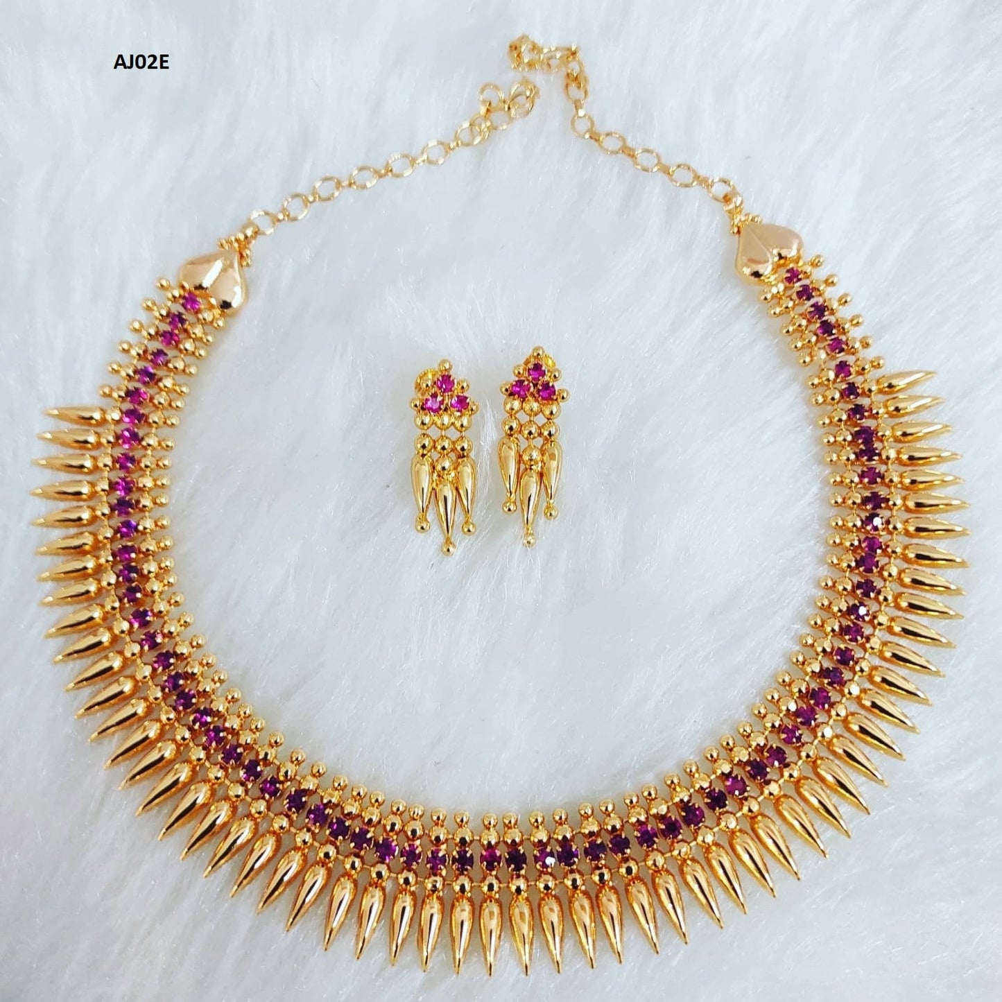 Gold Plated Traditional Kerala  Necklace, Kerala Traditional Jewellery Set,Imitation Necklace, For Festivals, Wedding, Birthday celebrations