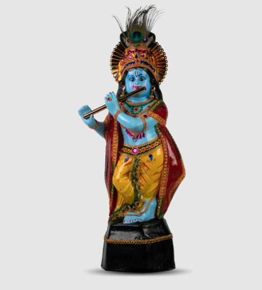 Lord Sree Krishna  Idol with Flute in Fibre, Krishna Murti, Home Decor, Vishu, Onam, Vintage Style Wall Decor, Height 55 CM