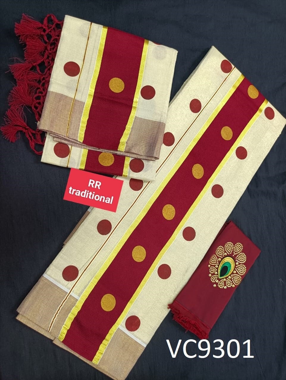 Kerala Special Golden Tissue Printed Kunjalam Set Mundu 2.80 Mtr,Kerala Beautiful Designs,Vishu ,Onam,Festival,Traditional,Pooja Set Mundu.