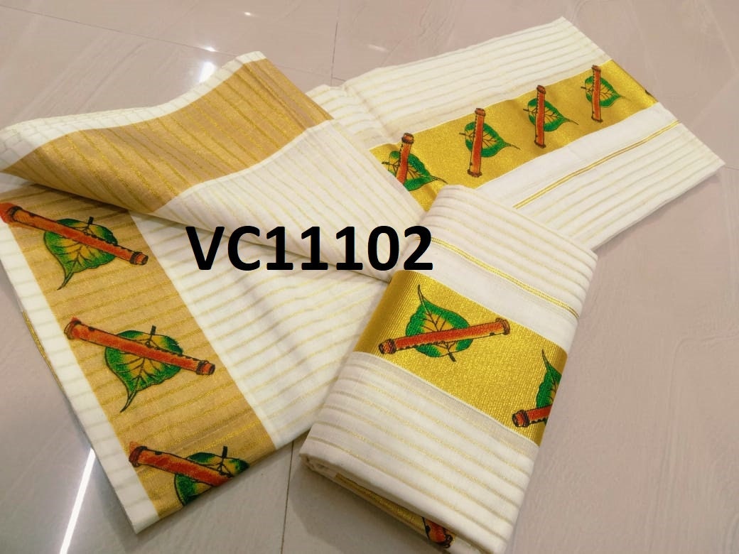 Kerala Special Cotton Set Mundu 2.80,Beautiful Kerala Designs,Vishu,Onam,Traditional,Pooja,Wedding,Special Occassions,Festival,Ethnic Wear.