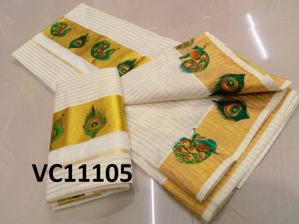 Kerala Special Cotton Set Mundu 2.80,Beautiful Kerala Designs,Vishu,Onam,Traditional,Pooja,Wedding,Special Occassions,Festival,Ethnic Wear.