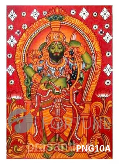 Parashurama, Kerala Mural Painting Artwork, Canvas Rolled, Wall Decor