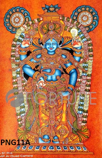 Lord Vishnu /Hanuman/Siva/ Subramanya Original Kerala Mural Painting,Canvas Rolled,Wall Decor,Kerala Traditional Mural Art,Tamilnadu murukan