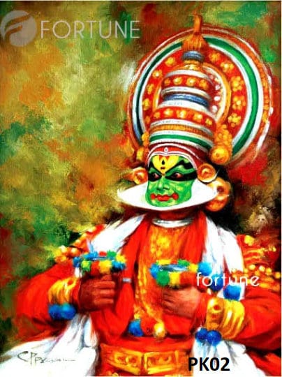 Kathakali Original Oil Painting, Oil painting on canvas, Home, office, Hotel decor, Kerala Traditional Art form