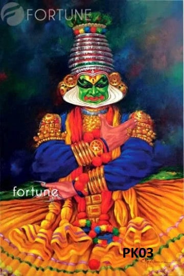 Kathakali Original Oil Painting, Oil painting on canvas, Home, office, Hotel decor, Kerala Traditional Art form