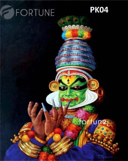 Kathakali Original Oil Painting, Oil painting on canvas, Home, office, Hotel decor, Kerala Traditional Art form