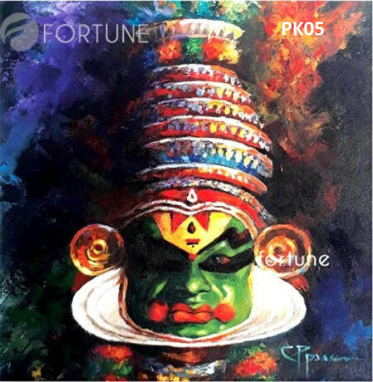 Kathakali Original Oil Painting, Oil painting on canvas, Home, office, Hotel decor, Kerala Traditional Art form