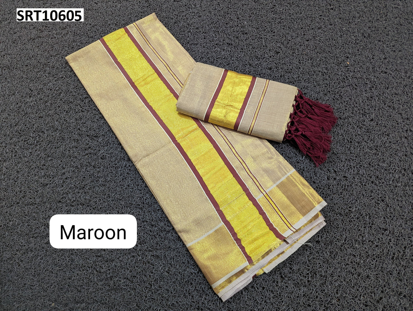 Kerala Special Color Tissue Set Mundu 2.80 With Stitched Blouse or Blouse Material,Beautiful Kerala Designs,Onam,Vishu,Pooja,Traditional.