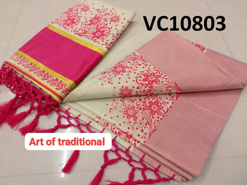 Kerala Golden Tissue Saree 6.25 mtr,Kerala Saree,Vishu,Onam,Handmade Designs,Pooja,Festival,Temple,Traditional,Sepcial Occassions Wear .